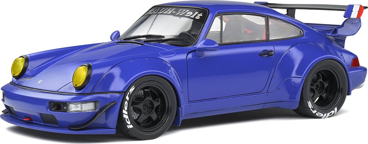 Porsche 964 RWB Champagne 2017 (Blauw) (25cm) 1/18 Solido {Modelauto - Schaalmodel - Miniatuurauto}